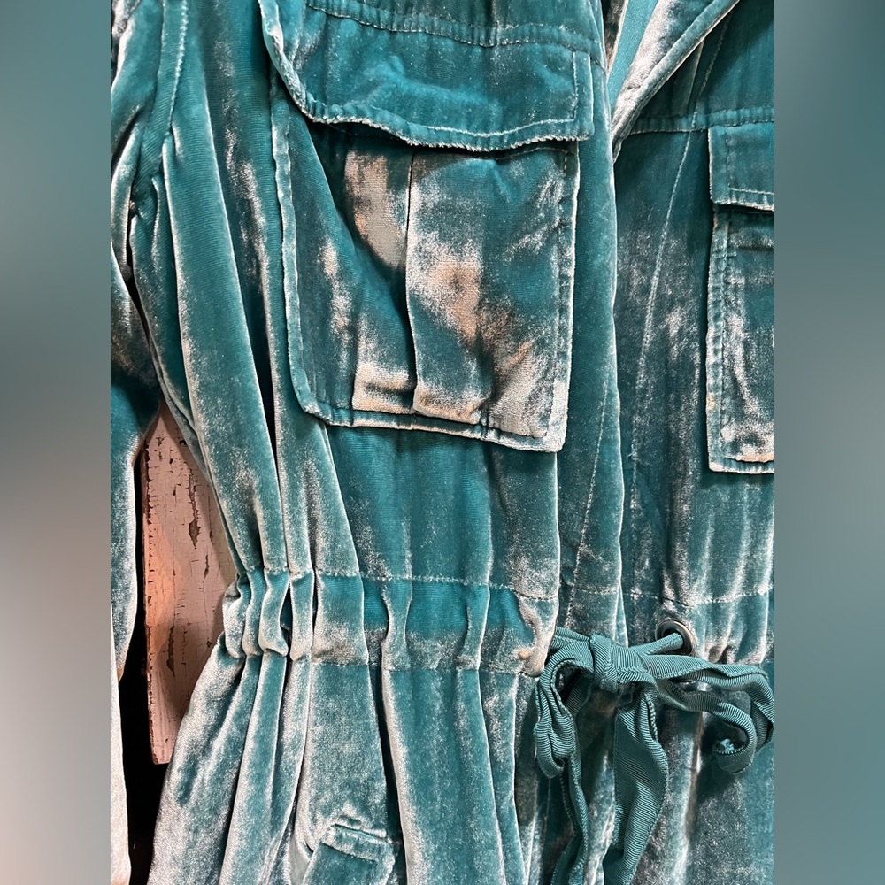cinq a' sept Mathieu Tie-front Velvet
Utility Jacket In Pacific Turquoise NWOT - Picture 4 of 9